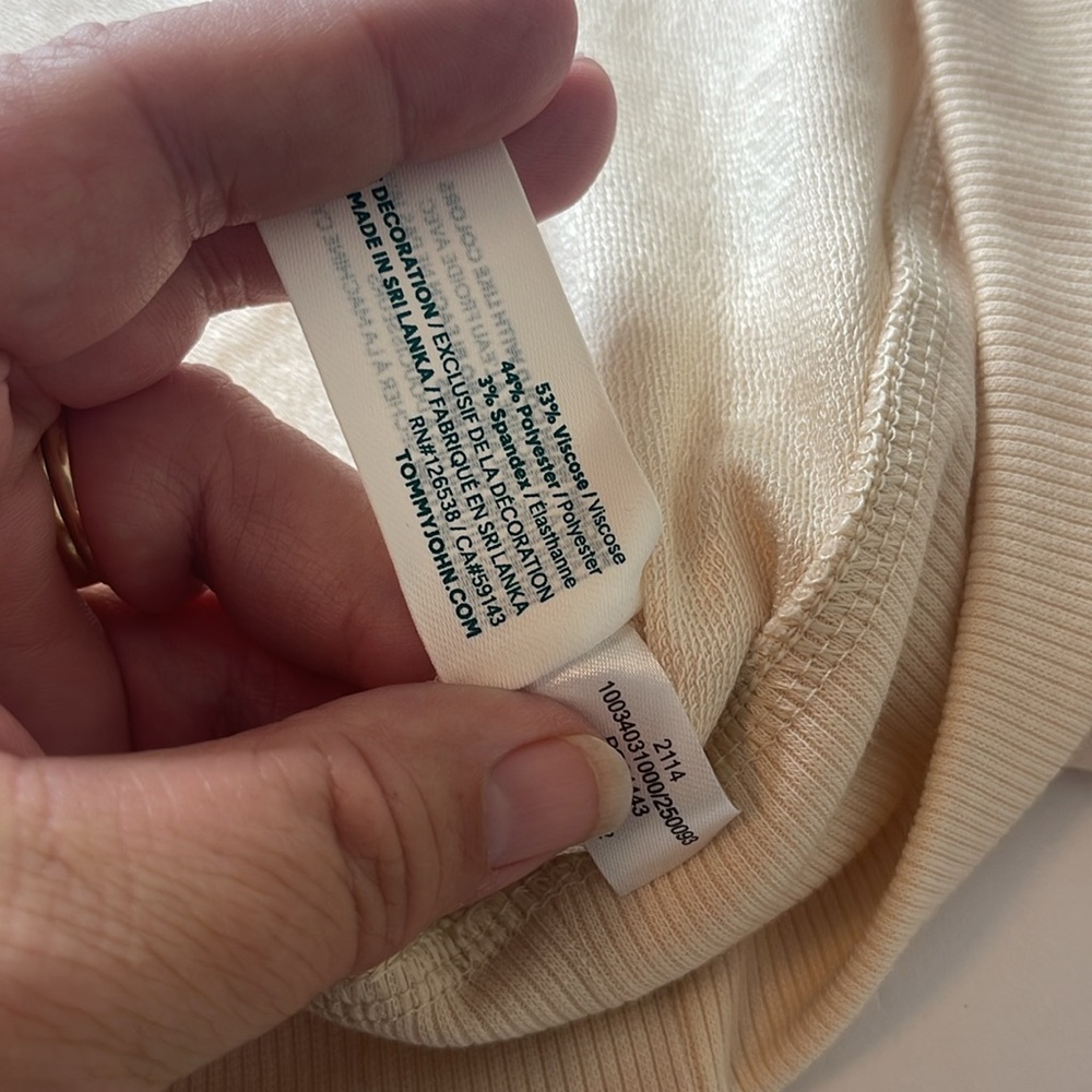 Tommy John Super Soft Terry Lounge Hoodie Parchment Medium - Picture 14 of 15